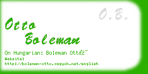 otto boleman business card